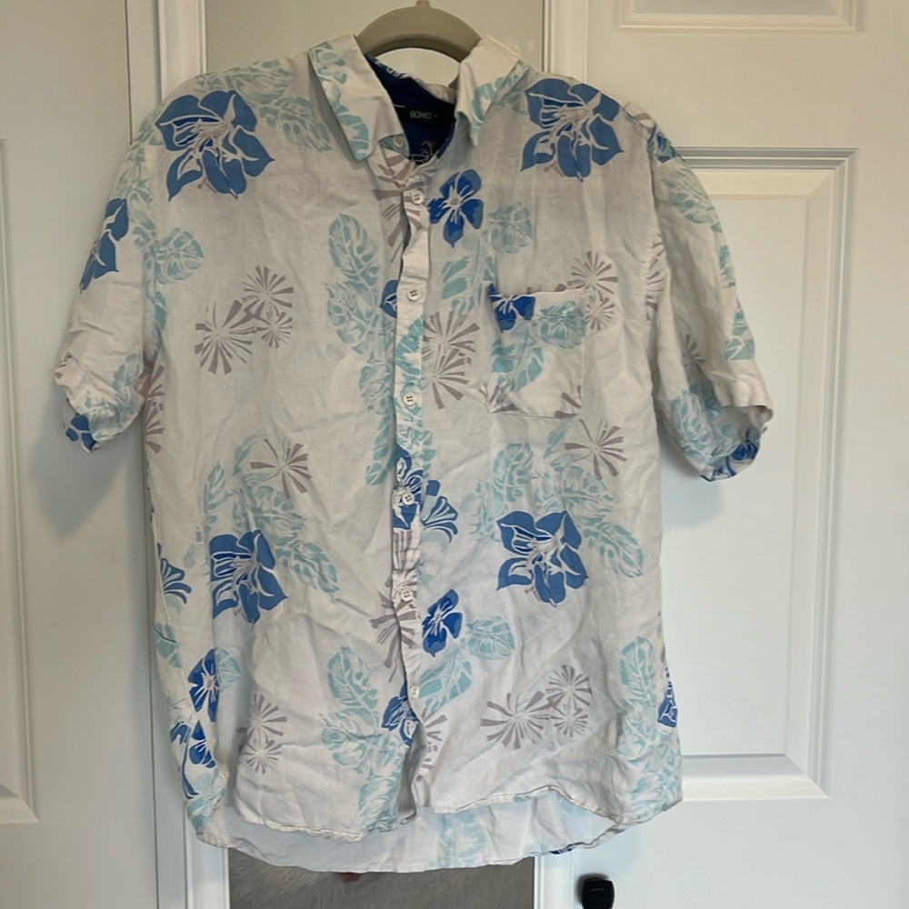 Bohio Hawaiian Floral Button Up Mens Size XL